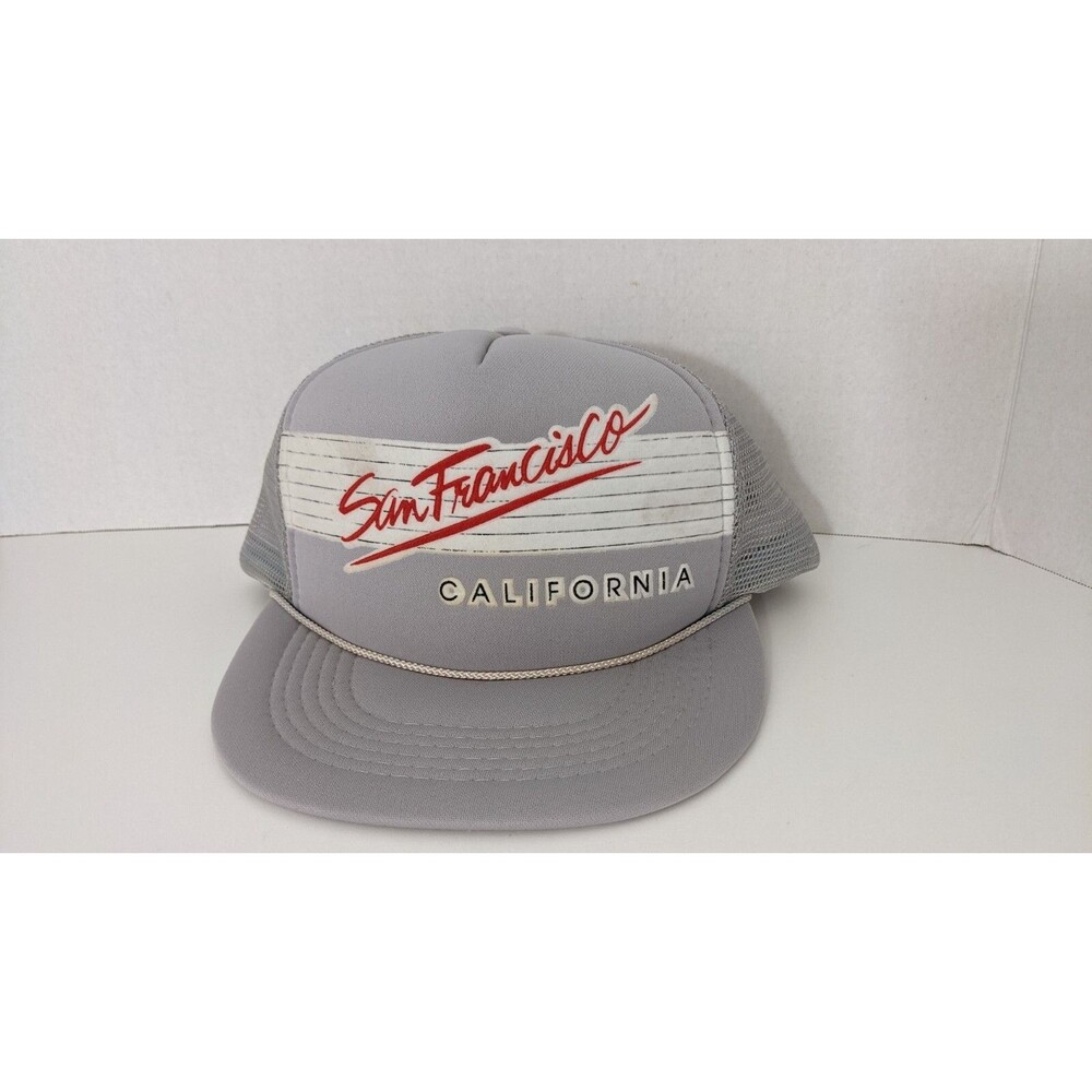 Vintage SNCO Import Grey San Francisco California 3D Snapback Mesh Trucker Hat